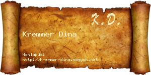Kremmer Dina névjegykártya